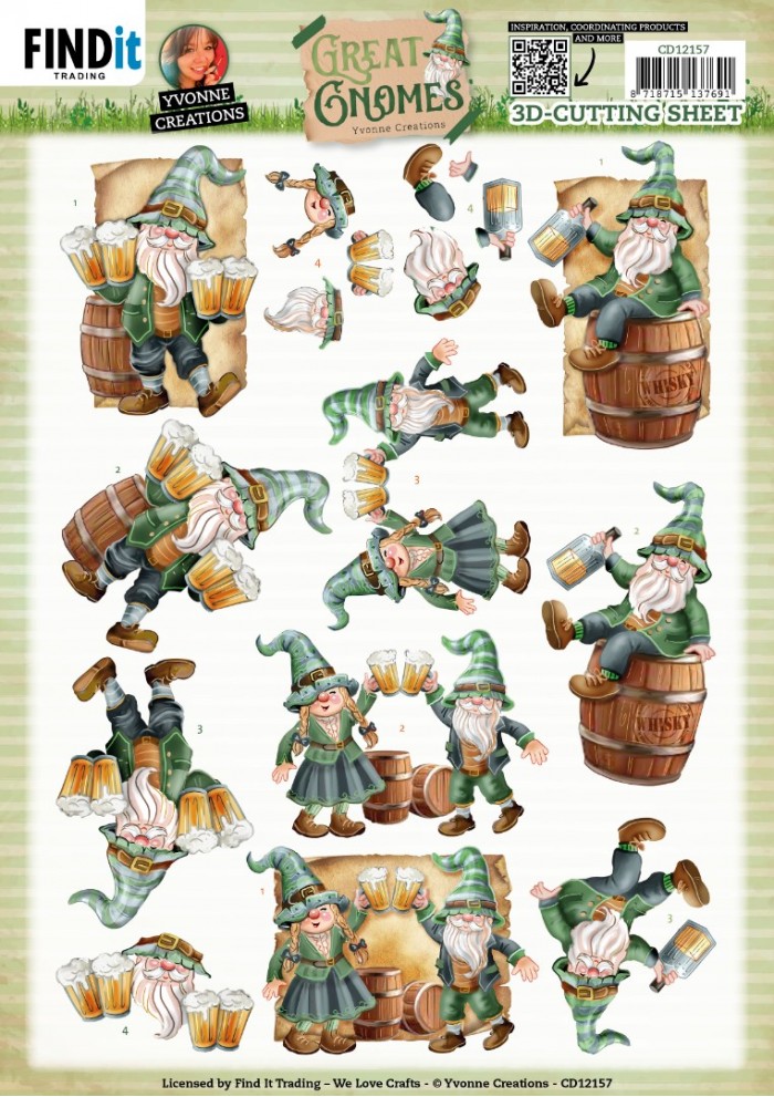 3D Cutting Sheets - Yvonne Creations - Great Gnomes - Party Gnomes