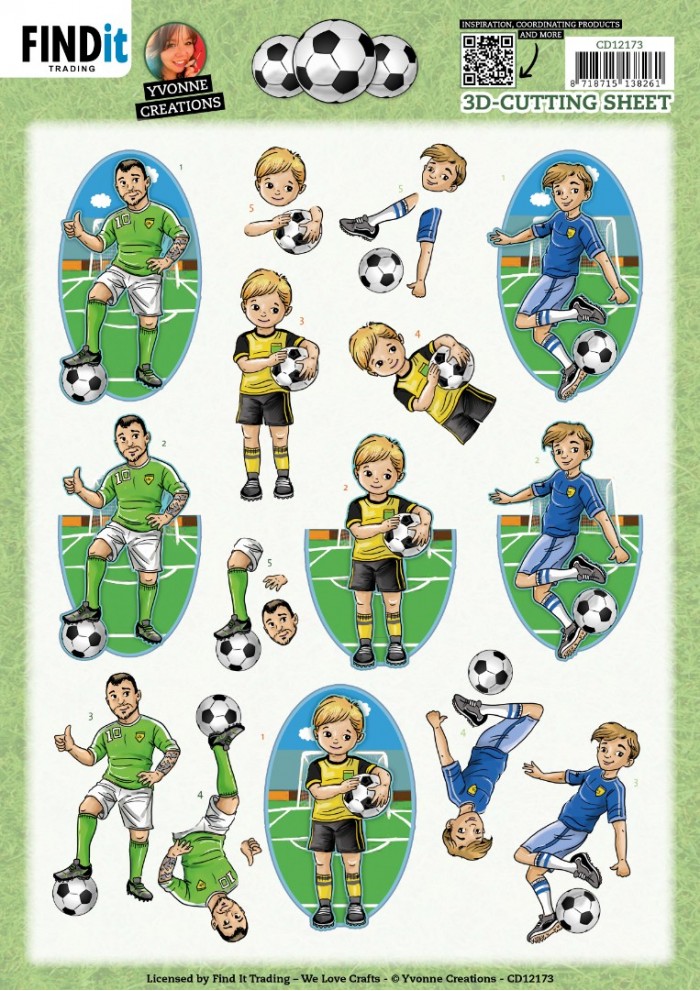 3D Cutting Sheet - Yvonne Creations - Soccer