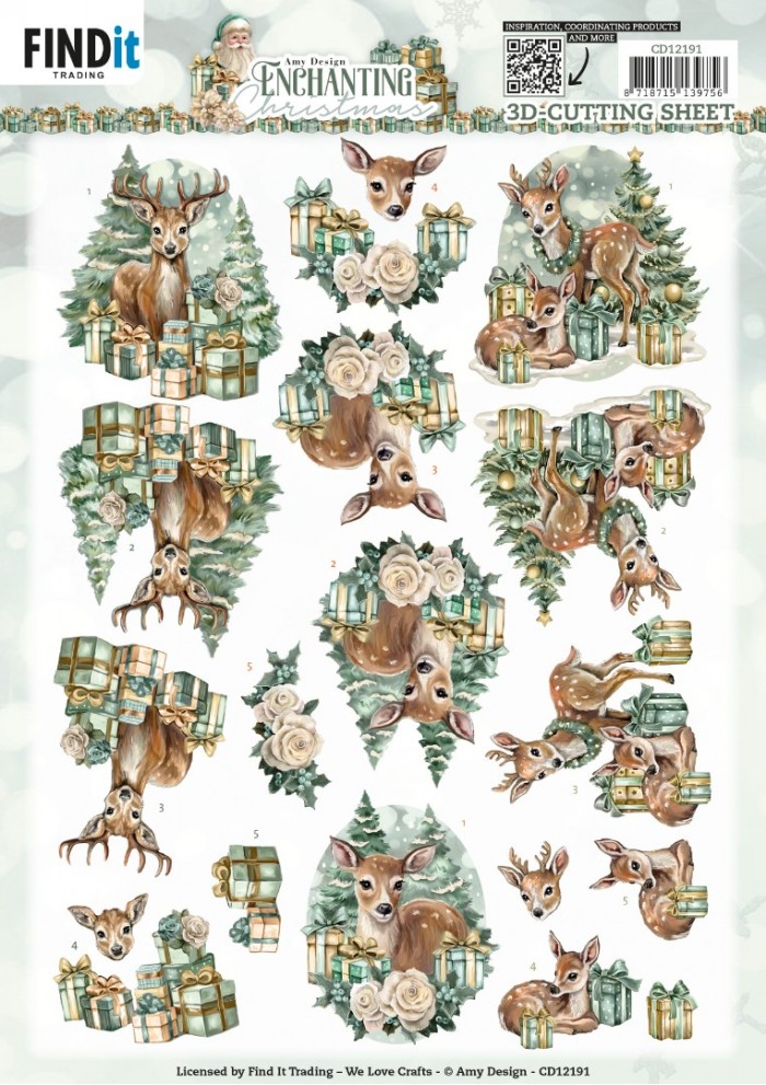 3D Cutting Sheets - Amy Design - Enchanting Christmas - Deer