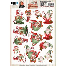 3D Cutting Sheets - Yvonne Creations - Gnome for Christmas - Gnome Tea