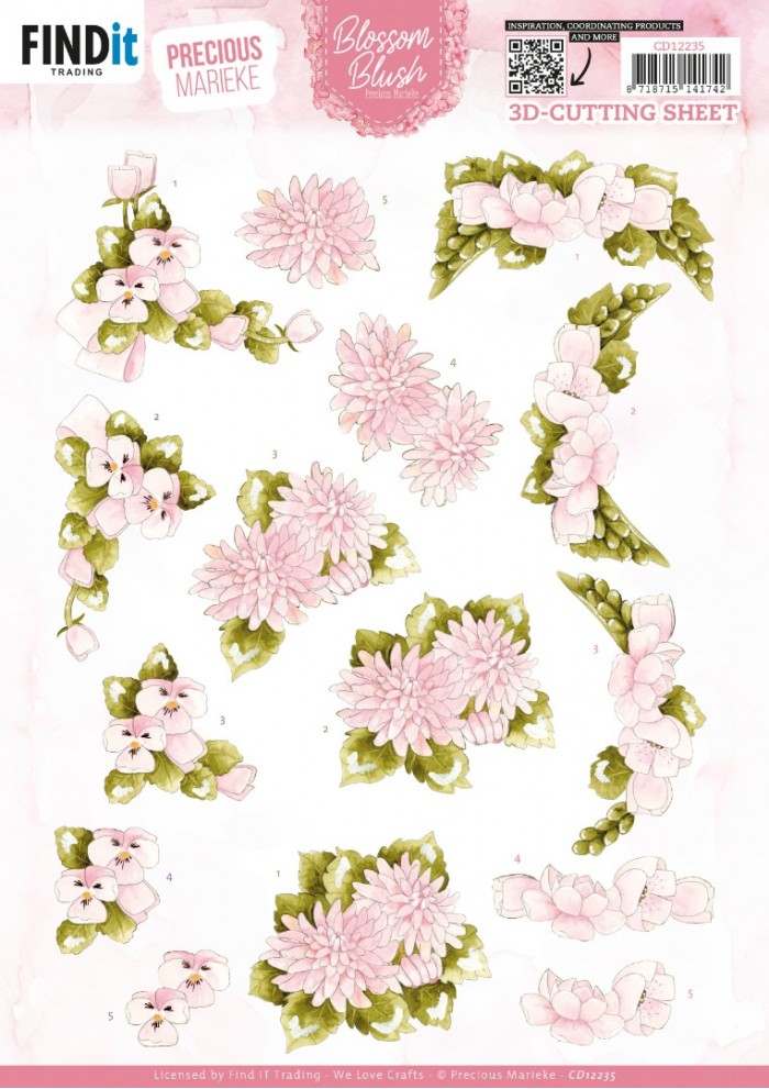 3D Cutting Sheets - Precious Marieke - Blossom Blush - Light Pink
