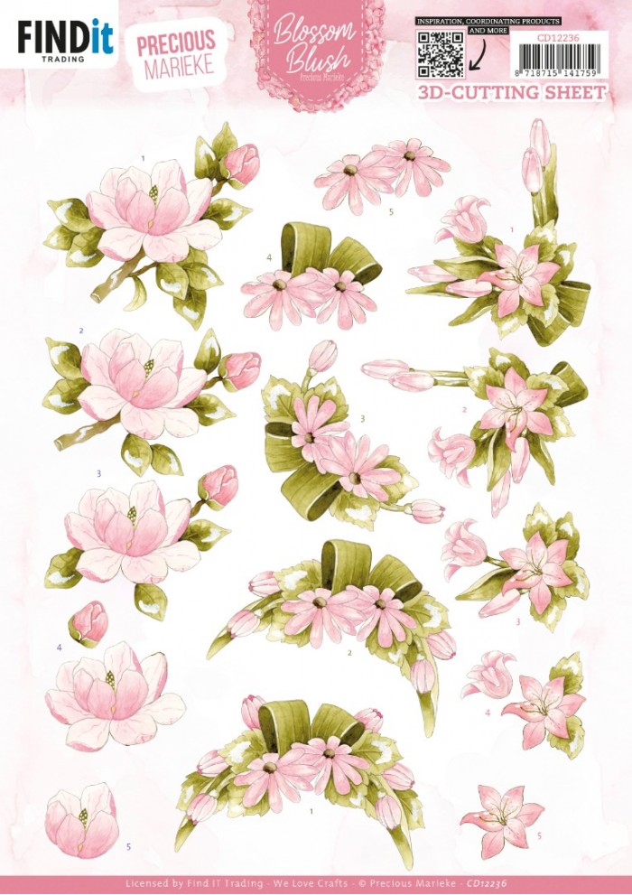 3D Cutting Sheets - Precious Marieke - Blossom Blush - Pink