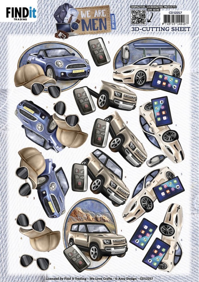 3D Cutting Sheets - Amy Design - We Are Men - Cars