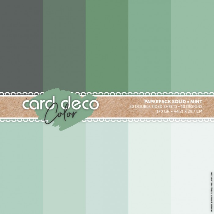 Card Deco Color Paperpack – Effen - Mint - A4