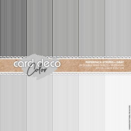 Card Deco Color Paperpack - Stripes - Gray - A4