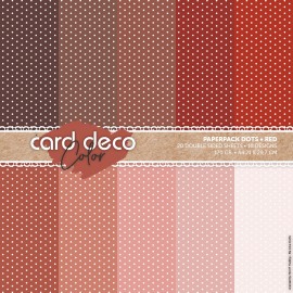 Card Deco Color Paperpack - Dots - Red - A4