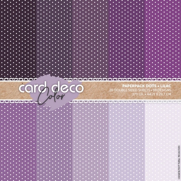 Card Deco Color Paperpack - Dots - Lilac - A4