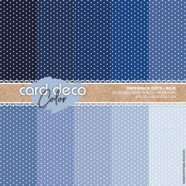 Card Deco Color Paperpack - Dots - Blue - A4