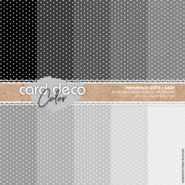 Card Deco Color Paperpack - Dots - Gray - A4