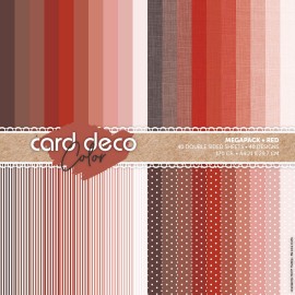 Card Deco Color Paperpack -Megapack - Red - A4