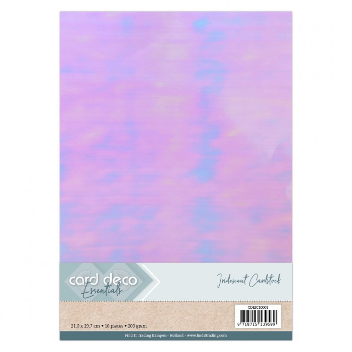  Card Deco Essentials - Iridescent Cardstock 200 grams- Pink (10pcs)