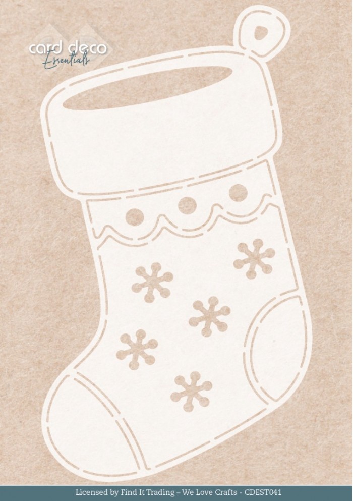 Stencil - Card Deco Essentials - Frosted Gold Sock - A5