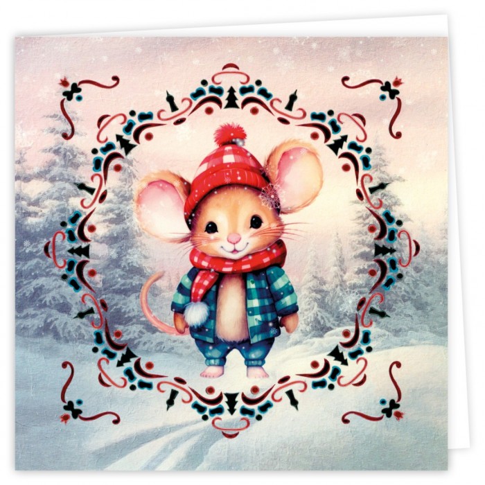 Dot and Do Cards 18 - Berries Beauties - Winter Mouse