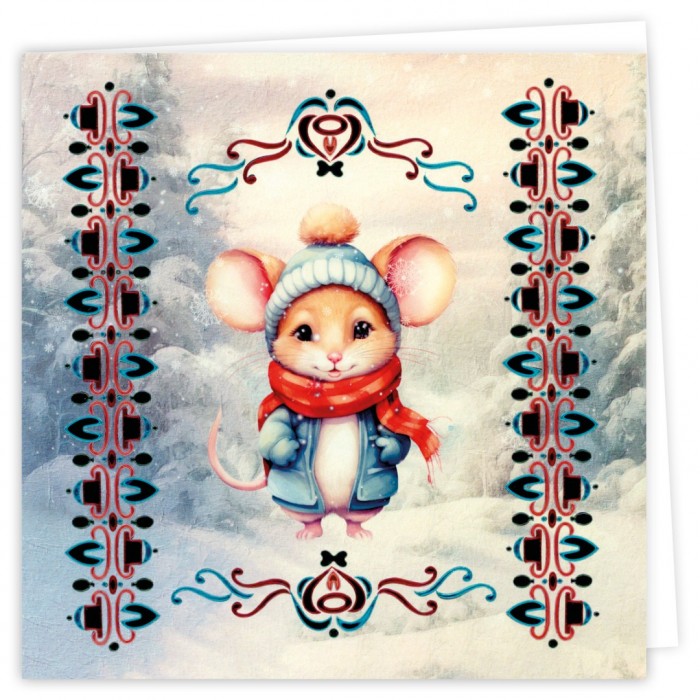 Dot and Do Cards 18 - Berries Beauties - Winter Mouse