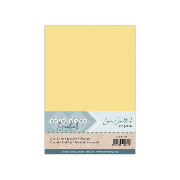 Linen Cardstock - A5 - Zachtgeel