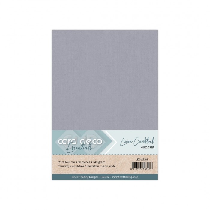 Linen Cardstock - A5 - Elephant Grey