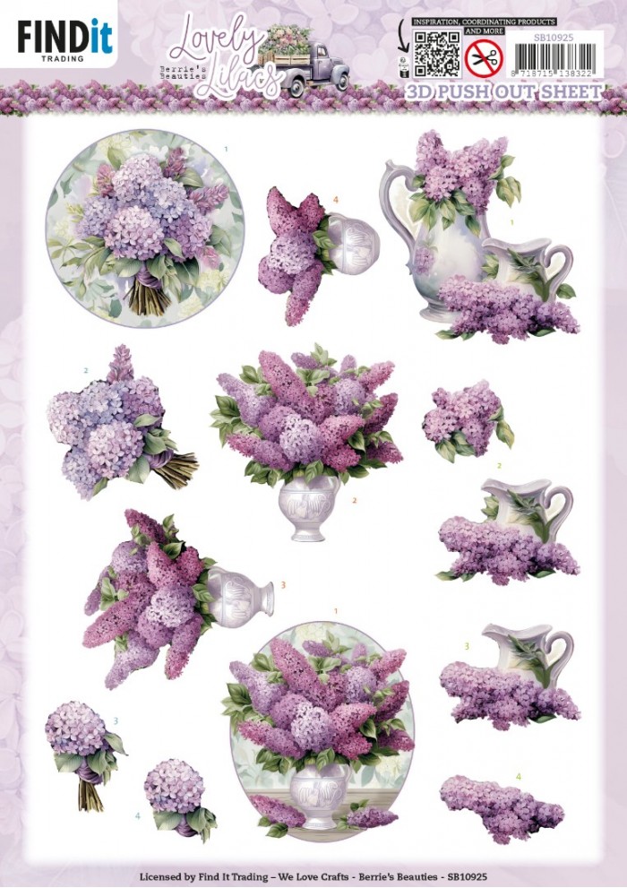 3D Push Out - Berries Beauties - Lovely Lilacs - Lovely Bouquets