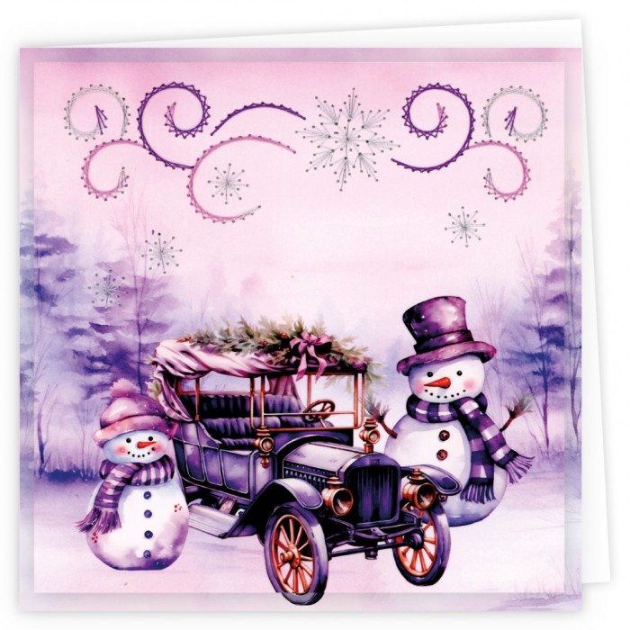 Stitch and Do Cards 5 - Berries Beauties - Purple Christmas