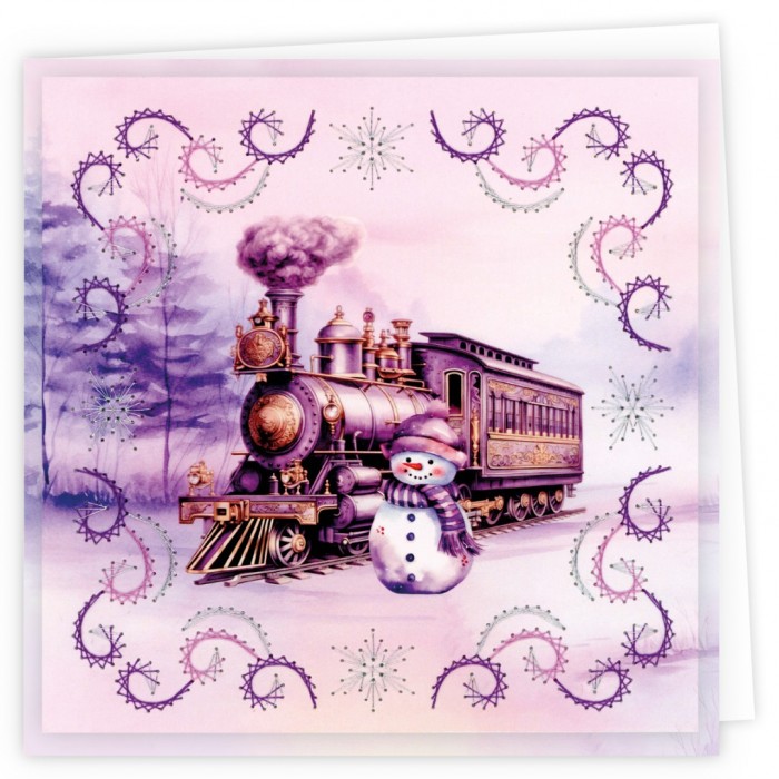 Stitch and Do Cards 5 - Berries Beauties - Purple Christmas