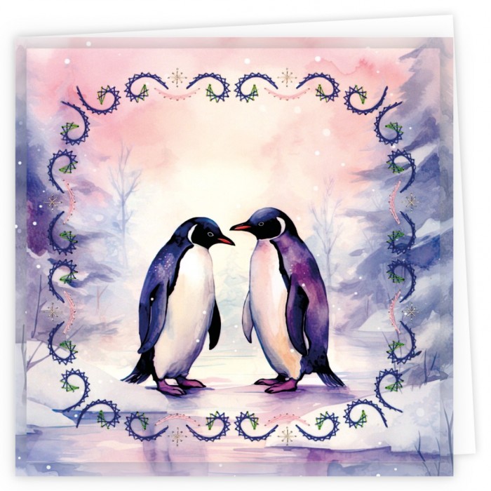 Stitch and Do Cards 7 - Berries Beauties - Penguins