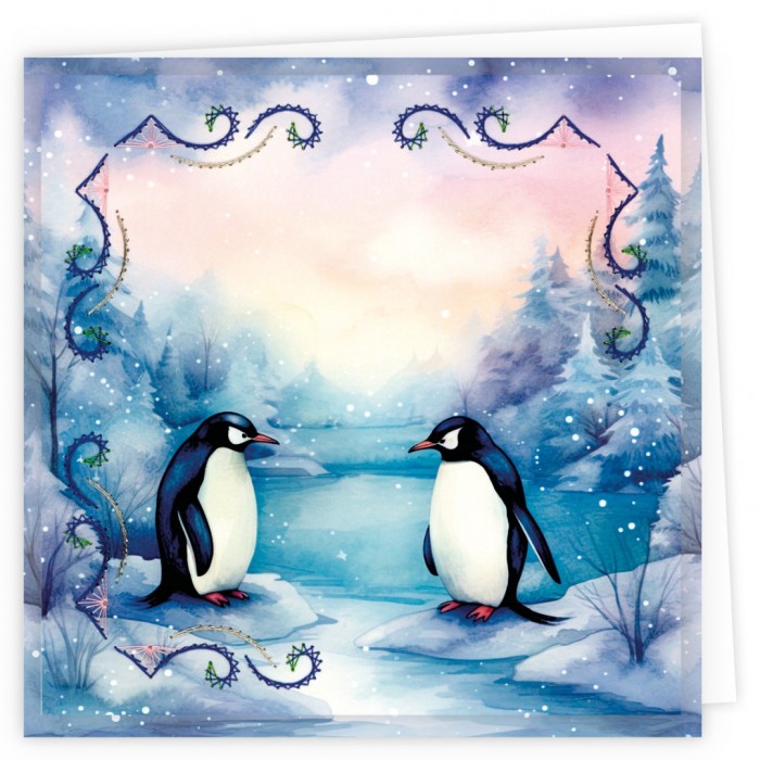 Stitch and Do Cards 7 - Berries Beauties - Penguins
