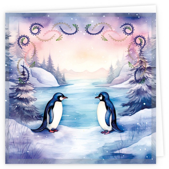 Stitch and Do Cards 7 - Berries Beauties - Penguins