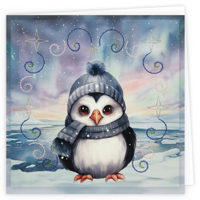 Stitch and Do Cards 10 - Berries Beauties - Cute Penguins