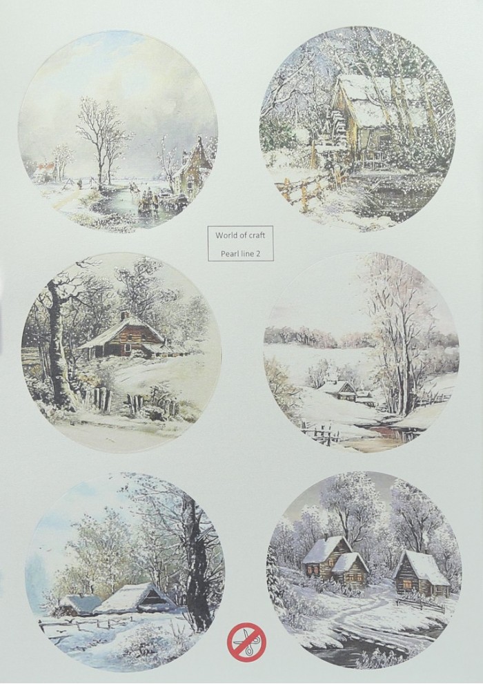 WOC Scenery parelmoer winter landscapes 3 - Round