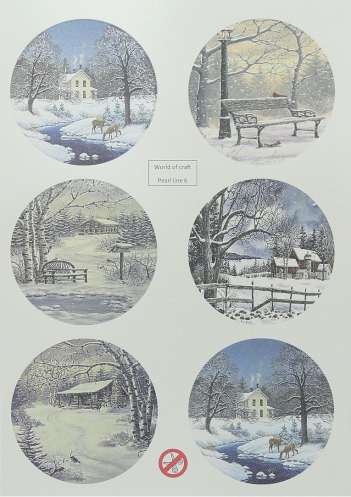 WOC Scenery parelmoer winter landscapes 1 - Round