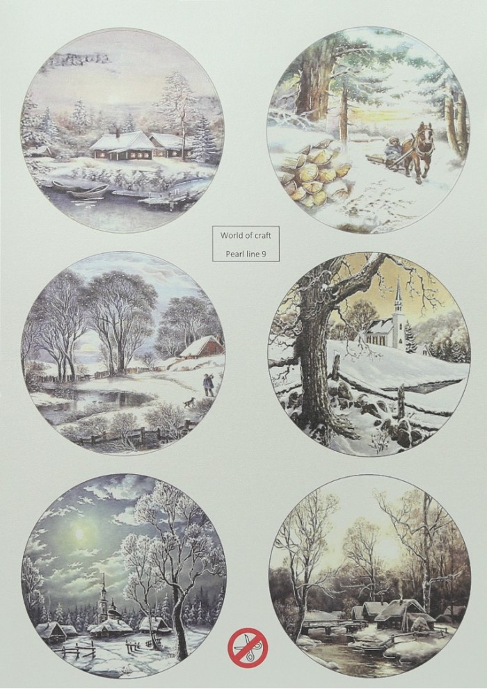 WOC Scenery parelmoer winter landscapes 2 - Round