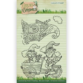Clear Stamps - Yvonne Creations - Great Gnomes - Biking Gnome