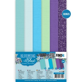 Linen Cardstock Pack - Yvonne Creations - Blooming Blue - 4K