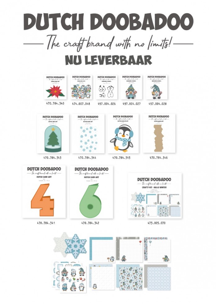 Rubber stamp - DDBD -Hallo Winter - Gnome sneeuwpop