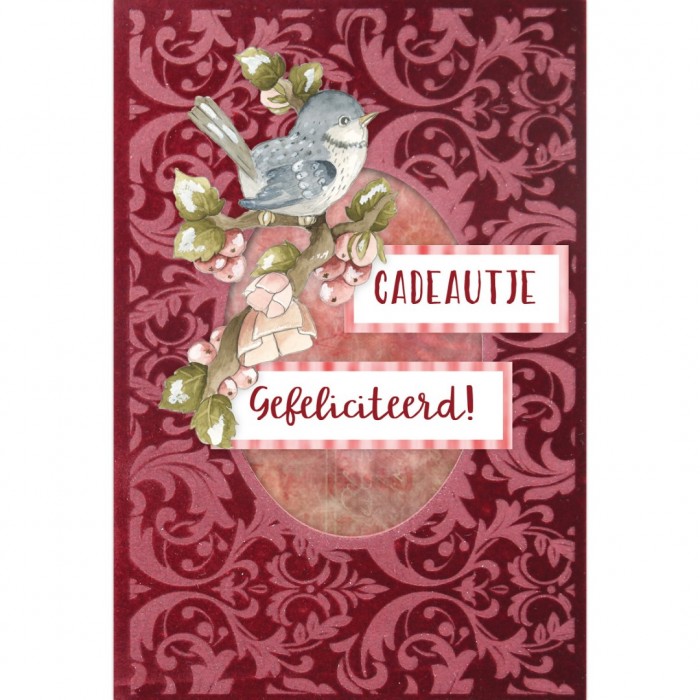 3D and Do -  Velvet Cards A6  - Precious Marieke - Birds and Berries