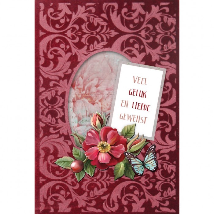 3D Velvet Cards A6 - Rose Hip