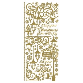 Sticker Christmas Lanters Goud