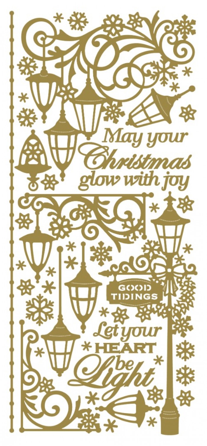 Sticker Christmas Lanters Goud