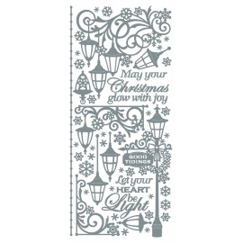 Sticker Christmas Lanterns Zilver
