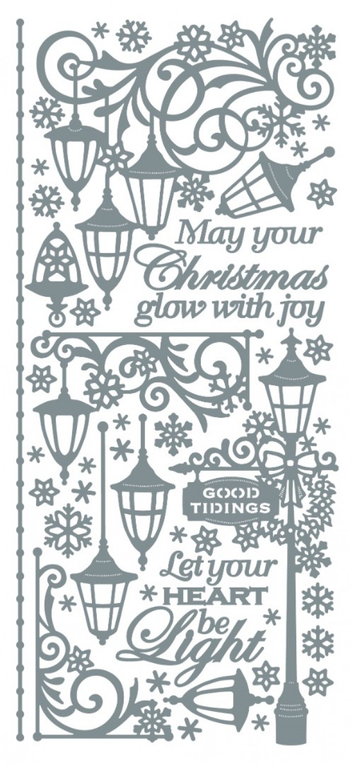 Sticker Christmas Lanterns Zilver