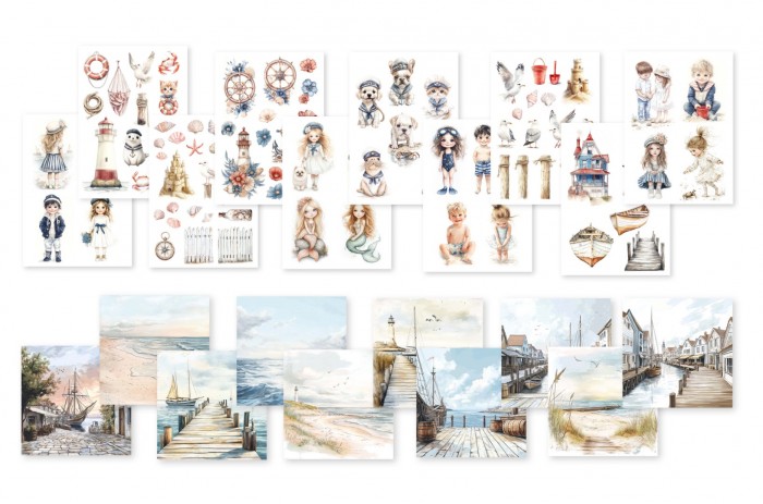Collage papierset - DDBD - Waves of the Sea