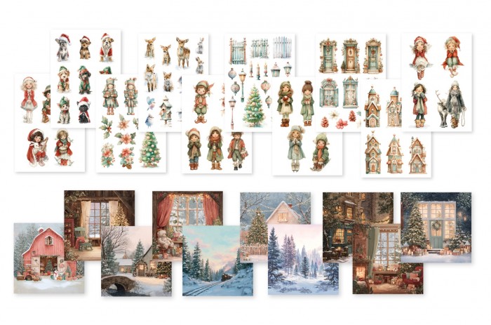 Collage papierset - DDBD - Merry & Bright