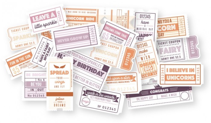 Die-cuts - DDBD - Tickets Woodland Springs - 18 stuks