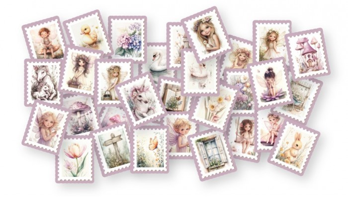 Die-cuts - DDBD - Woodland Spring Poststamps - 30 stuks