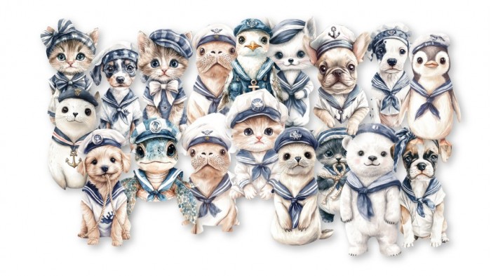 Collage Die-cuts - DDBD - Little Sailor - Waves of the Sea