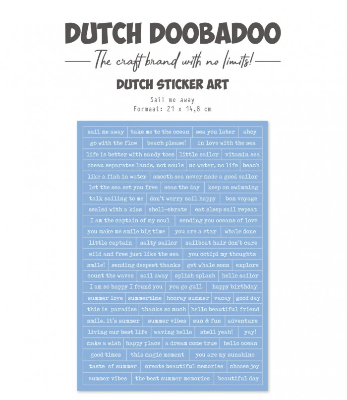 Dutch Sticker - DDBD - A5 Sail me Away - Waves of the Sea