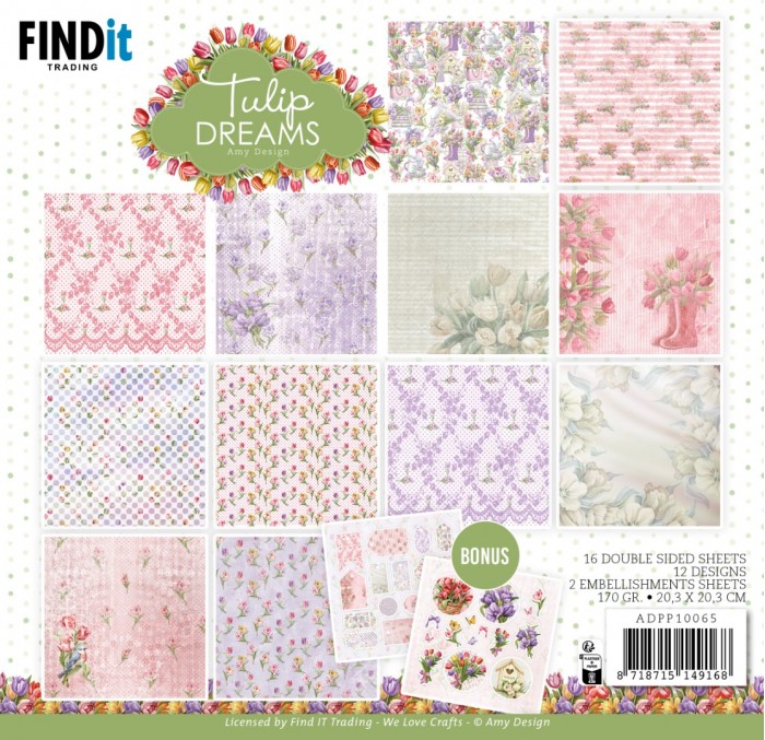 Paperpack - Amy Design - Tulip Dreams 20 x 20 cm