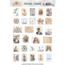 Berries Beauties - Collage Art - Push Out Postage Stamp - Nautical Breeze