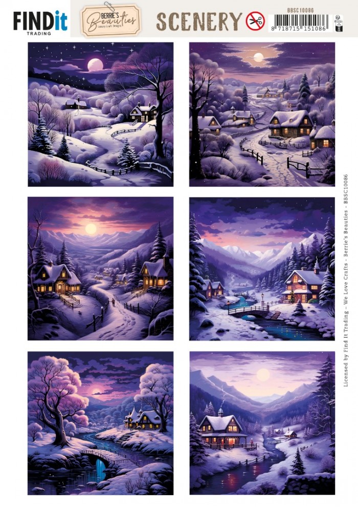 Scenery Push out - Berries Beauties - Purple Village - Square