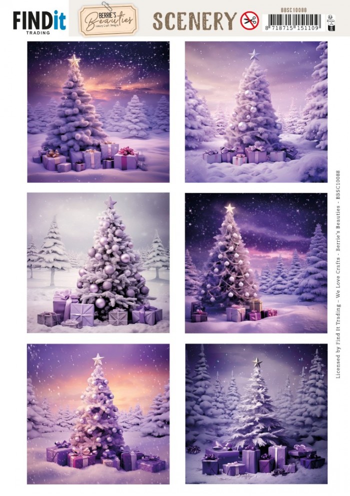 Scenery Push out - Berries Beauties - Purple Pines - Square