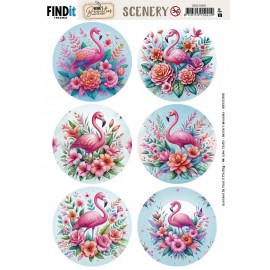 Scenery Push out - Berries Beauties - Flamingo - Round